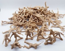 WW II German Toy Soldiers Huge lot of 75 Tan Cream mini figures