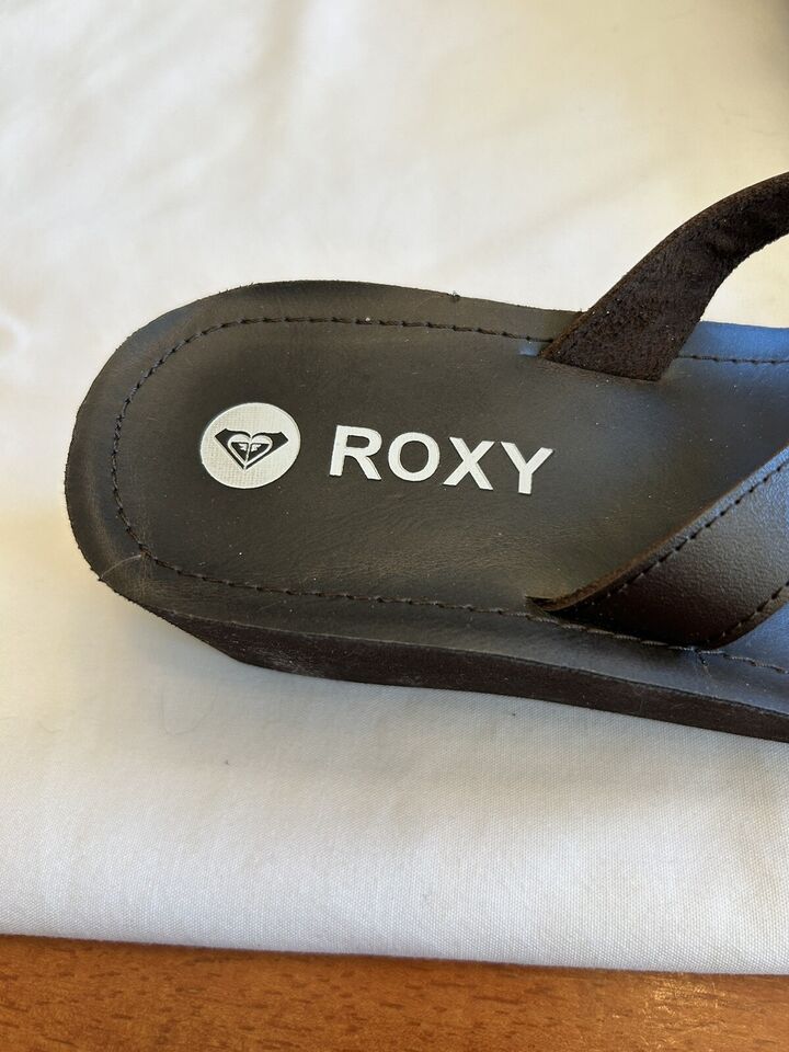 Roxy Dark Brown Women’s Wedge Sandals Leather Material Size 8 Women’s ...