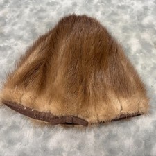 1950s Vtg Mink Fur Anjacet New York Pillbox Hat w/ Bow Detail Classic Chic