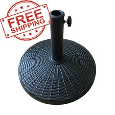 Mainstays 22 lbs Black Round Powder Coated Resin Patio Umbrella Base