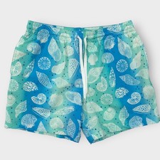 Chubbies Mens Swim Trunks Shorts Medium Blue Seashell Print 5.5" Inseam