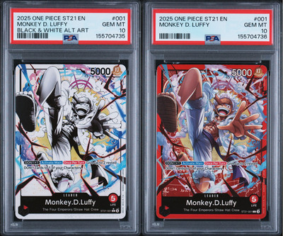 2025 ONE PIECE STARTDECK ST21-EX GEAR 5 #001 MONKEY D. LUFFY ALT PSA 10 SEQ