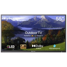 Sylvox 55in Smart Outdoor Google TV,Waterproof IP55,4K,WIFI,Voice,APP Free Down
