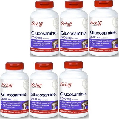 Schiff Glucosamine 2000mg with Hyaluronic Acid (Pack of 6)