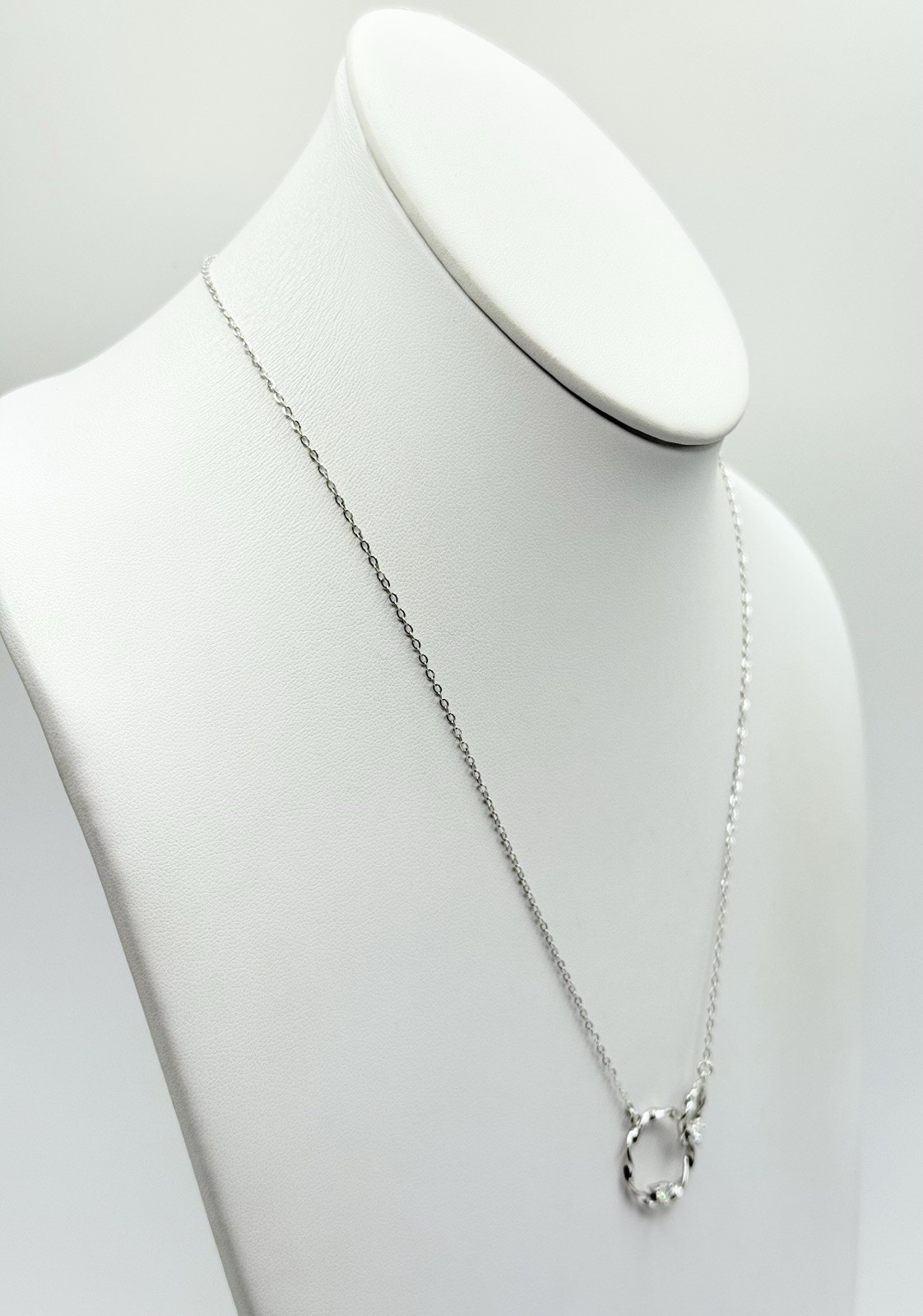 Sterling Silver Interlocking Double Circle Neckla… - image 2