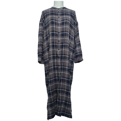 Basic Apparel, Blusenkleid, Größe: M, Blau/Grau/Beige, Viskose, Karo #am4