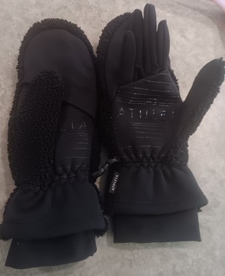 Athleta Small Convertible Softshell & Faux Fur Running Mittens to Gloves