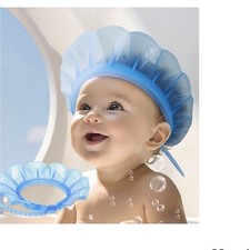 Kair Air Cushioned Baby Bath Visor Hands-Free Hair Washing Shower Cap Blue