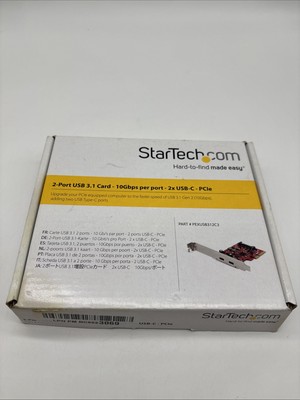 StarTech.com PEXUSB312C3 2-Port PCIe USB 3.1 Card - 2 x USB-C - USB 3.1 Gen 2