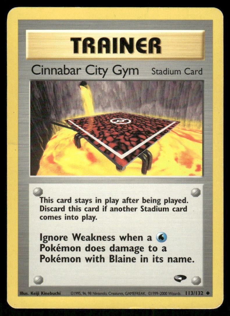 Pokemon Tcg Cinnabar City Gym #113 Pokemon Gym Challenge MP