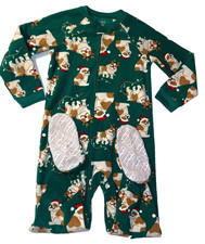 N7 WOW 5T Carter's Christmas Dogs Fleece Footed blanket Sleeper Pajamas