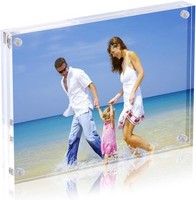 Ameitech Acryl Bilderrahmen, 9X13 Cm Transparent, Doppelseitig Magnetisch