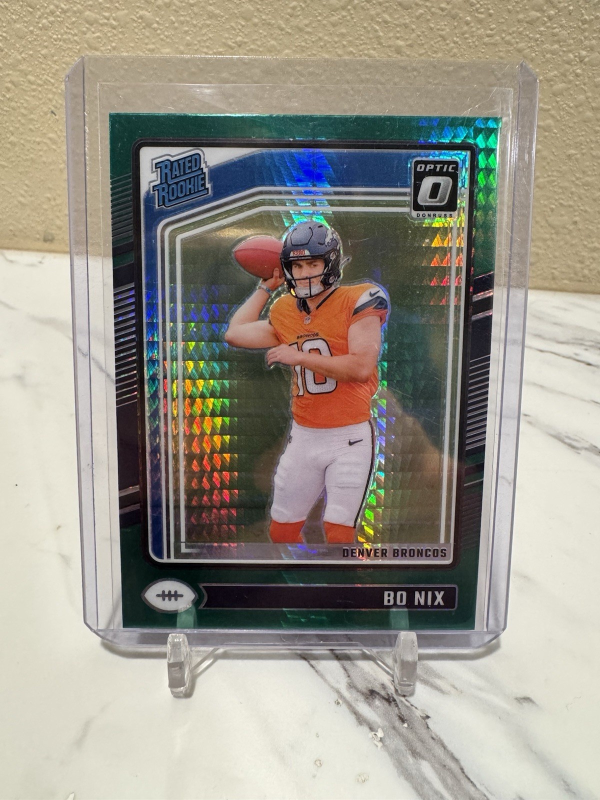 2024 Donruss Optic Green Hyper Bo Nix Rated Rookie RC #209 Broncos