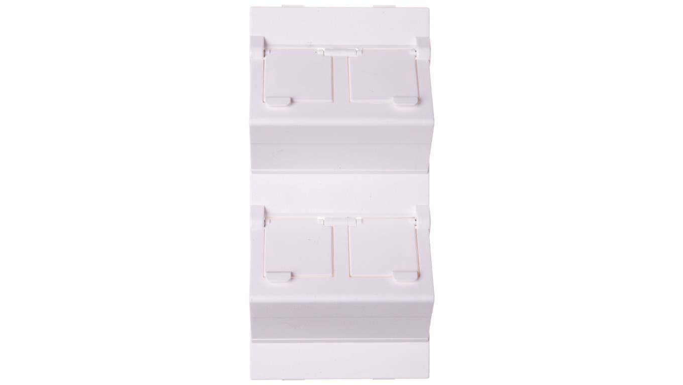 Simon Connect K45 quadruple ICT socket board 4xRJ, slanted, with shutter, /T2UK