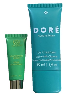 Tata Harper Rejuvenating Serum Travel Size + Doré Le Cleanser 1 Fl Oz New Sealed