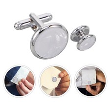 Men Cuff Links And Shirt Studs Set Shell Tuxedo Buttons For Wedding Groom Wear