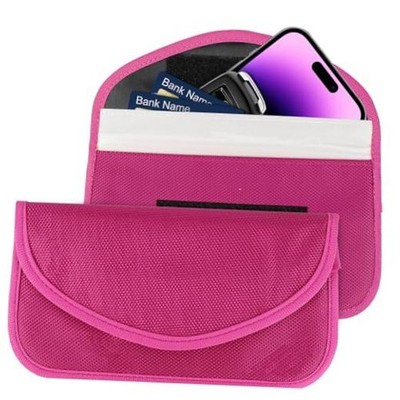 2PCS Faraday Bag for Phones and Car Keys, Keyless Entry RFID Signal Rose Red