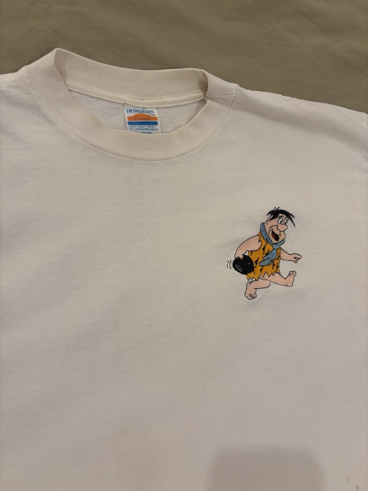 90s Vintage Flintstones Embroidered Bowling Tee Size L (19.5x26.5) Single Stitch