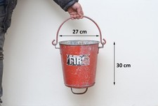 old vintage metal red fire bucket hanging