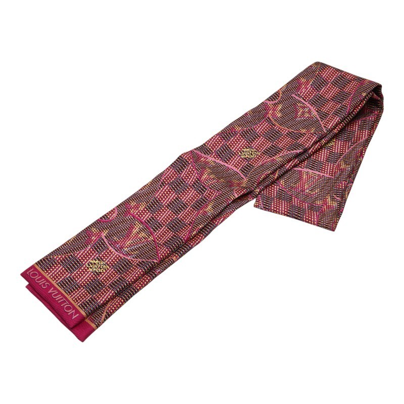 Louis Vuitton Monogram LV Pop Scarf MP2499 Pink Multicolor Silk Ladies Accessory