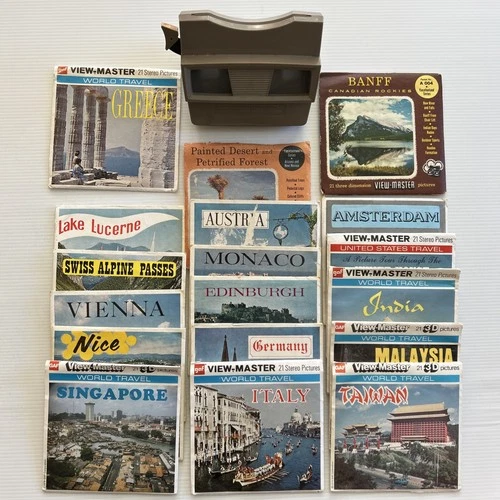 Vintage GAF View-Master with 18 packs Of Reels - World Travel