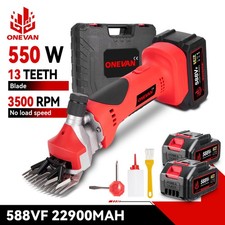 Electric Cordless Sheep Shears Wool Shear Clipper Livestock Shearing & 2 Battery