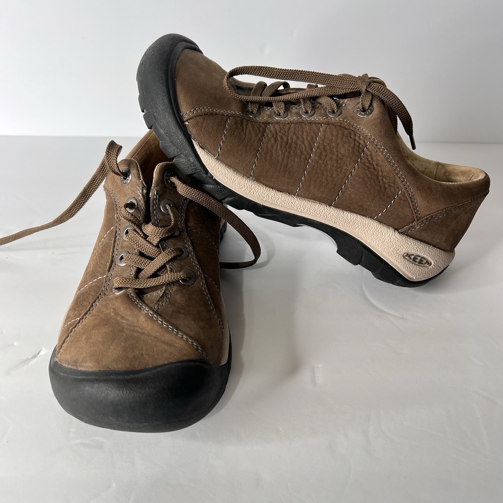 Keen Presidio Sneakers Donna 11 Marrone Pelle Escursionismo Passeggio Oxford Scarpe