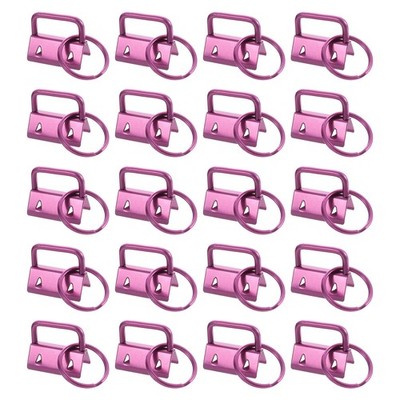 20Pcs 25mm Key Fob Hardware with Keychain Ring for Webbing Pink