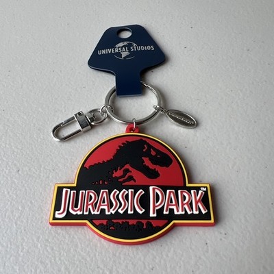 NEU Universal Studios Jurassic Park Logo rot PVC Schlüsselanhänger rot neu mit Etikett