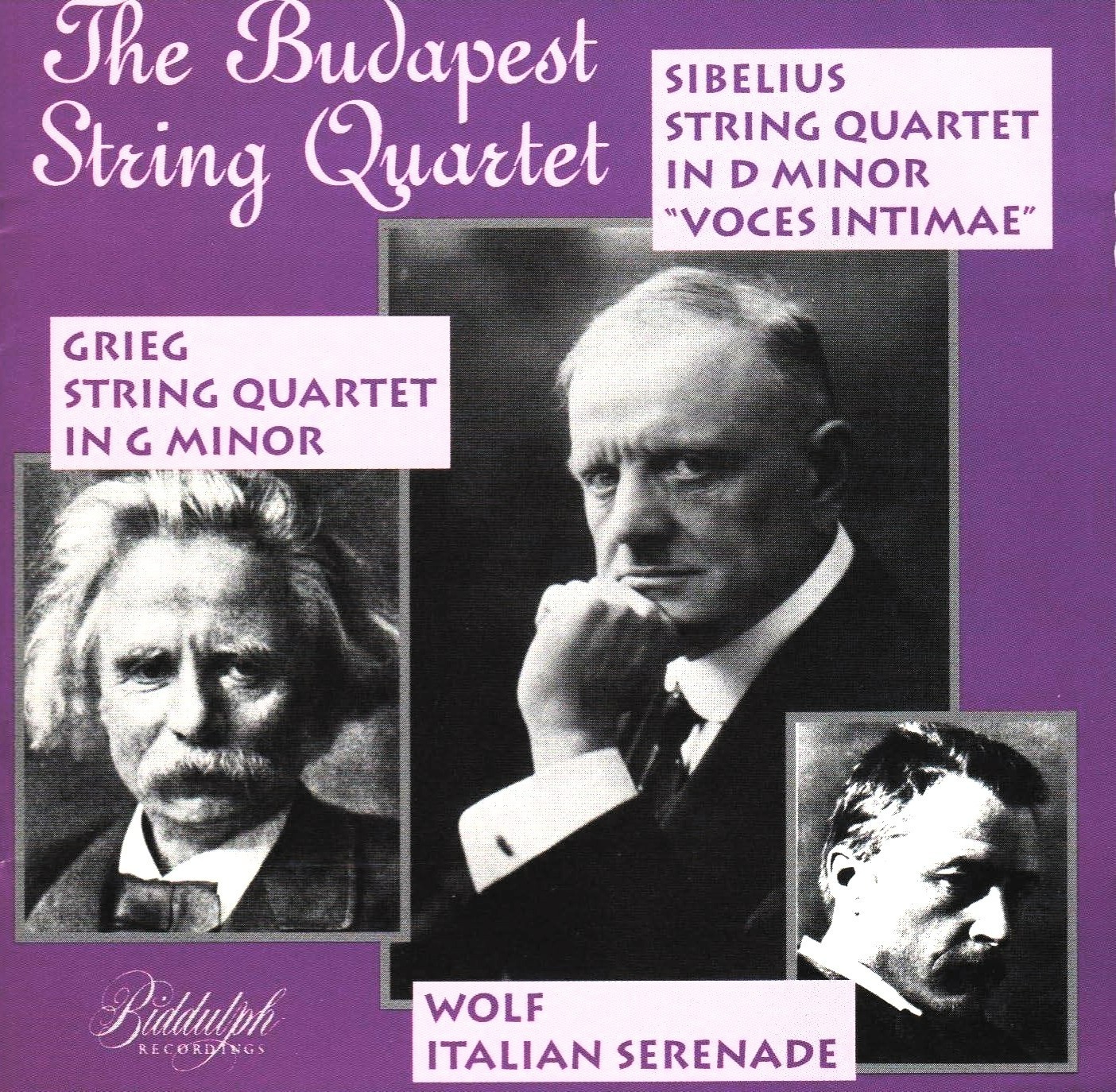 The Budapest String Quartet Sibelius Grieg Wolf Biddulph CD (1994)