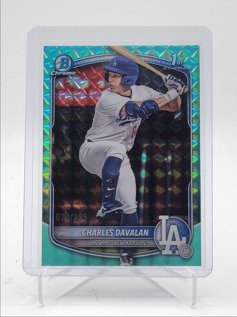 CHARLES DAVALAN 2025 BOWMAN CHROME DRAFT 1ST AQUA GEOMETRIC /125 Q6017