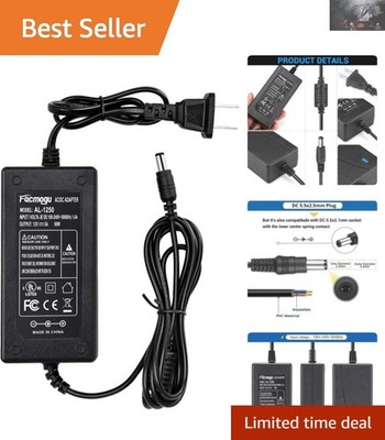 Certified 12V 5A Adapter - Secure Power Source for LED Strip Lights & Cameras