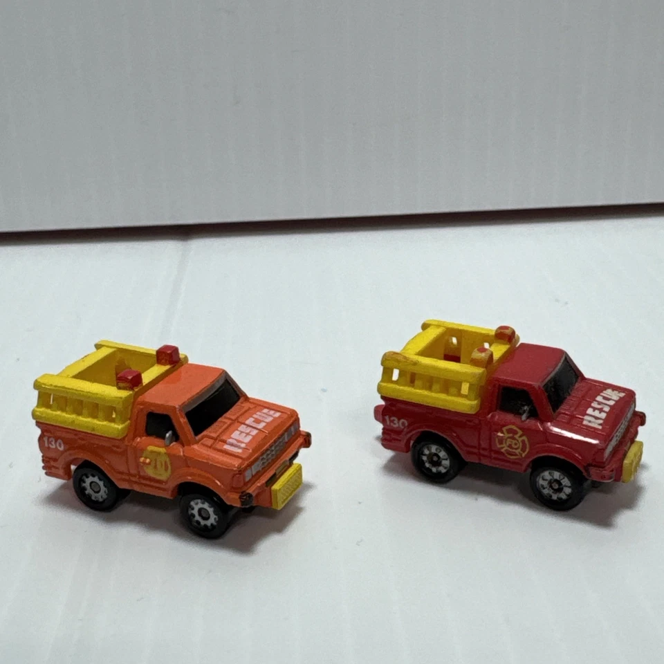 Micro Machines Lot of 5 Datsun- Rescue Trucks - Snow Tracker Galoob 1986 - Image 2 of 4