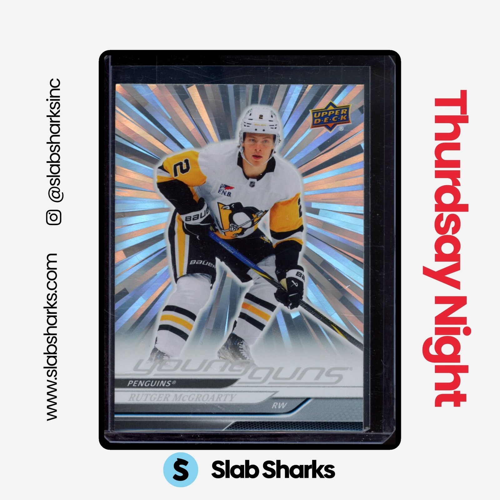 2024 UPPER DECK #474 RUTGER MCGROARTY OUTBURST SILVER YOUNG GUNS RC ROOKIE
