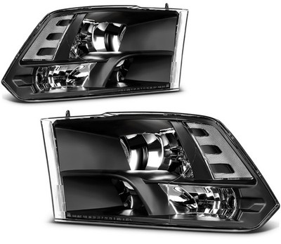 For 2011-2018 Ram 1500 2500 Headlight Assembly Halogen 5.7L Pair Black Housing
