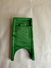 Summit Glass-Colgate Soap Washboard Advertisment In Light Green Slag 5"