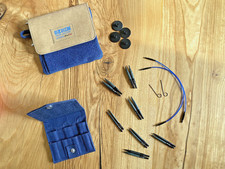 Knit Pro Nadelset extra kurze Spitzen - Wood Indigo Denim - wie neu