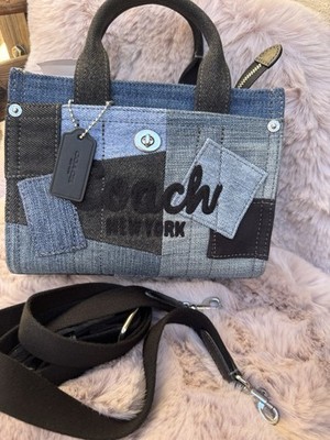 Coach Cargo Tote Bag 20 With Patchwork Denim CAO32 NWT | eBay
