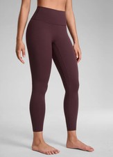 CRZ YOGA SculptAir Women's No Front Seam Yoga Leggings 25" Size UK 12 Ripe Plum