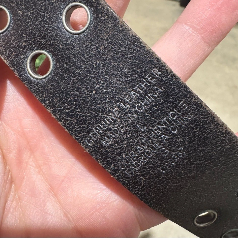 Ремень American Eagle винтажный Y2K коричневый натуральная кожа с двойным отверстием мужской размер 34 - Изображение 3 из 4