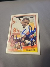 RICKY SANDERS RC 1988 TOPPS SIGNED AUTOGRAPH ROOKIE CARD #14 . rookie card picture