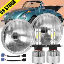 For Vw Beetle 1967-1979 Pair 7 Inch Round Led Headlight Hilo Beam White Drl For Vw Beetle 1967-1979 Pair 7 Inch Round Led Headlight Hilo Beam White Drl