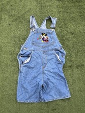 Vintage 90's Disney Store Mickey Mouse Bib Overalls Kids 10 Embroidered Denim