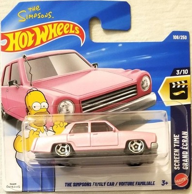 Hot Wheels - Screen Time 3/10 The Simpsons Family Car Short Card (BBJJJ68S)