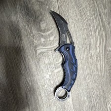 MX A833 Karambit Pocketknife Stainless Steel Blade Plastic Handle Black Blue