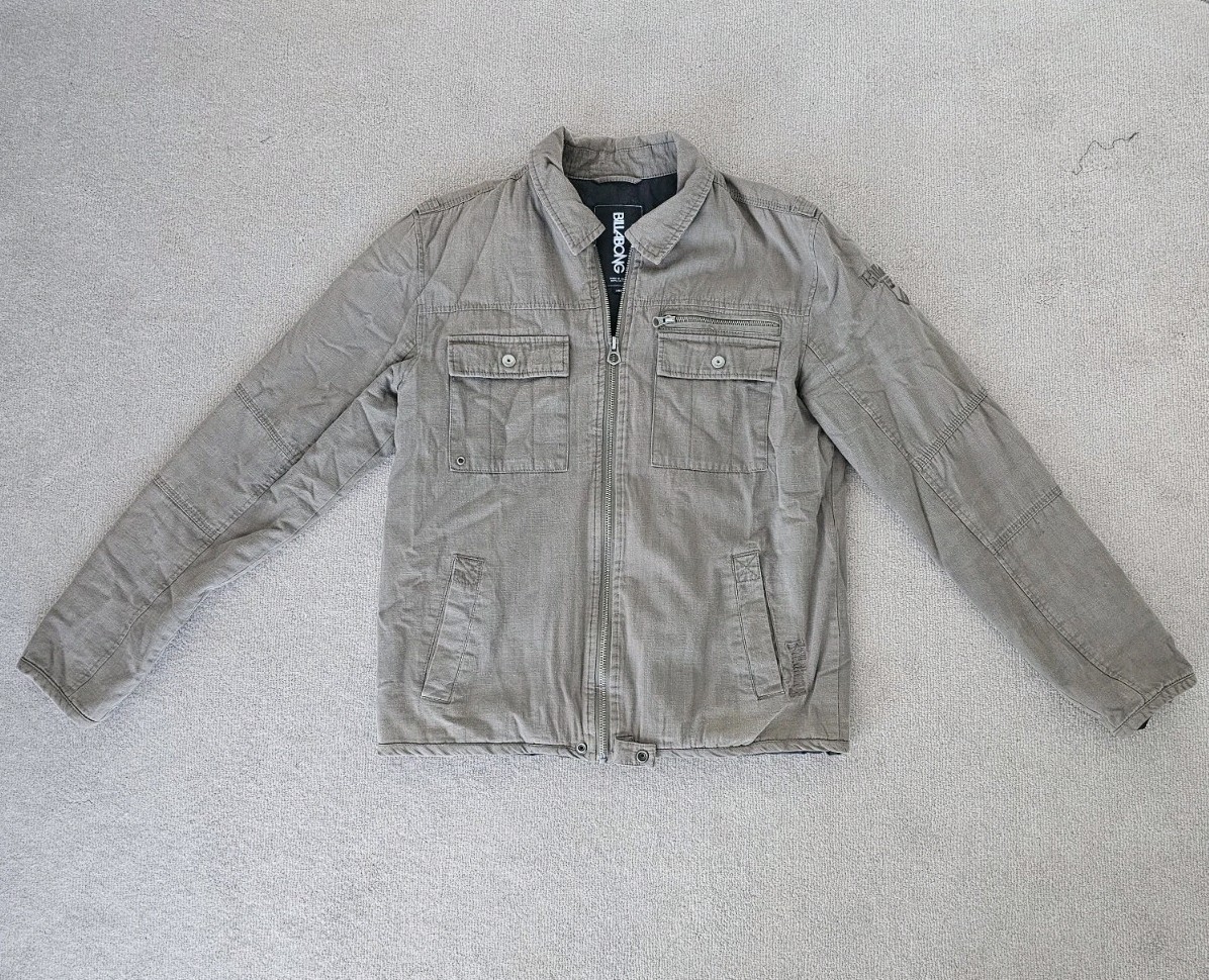 Billibong Mens Military Utility Styled Comfortable Jacket 100percent Cotton Size LARGE image 2