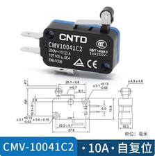 Interruptor de límite micro 10 piezas CMV10041C2 reemplazar CMV104D con tipo pully corto NUEVO