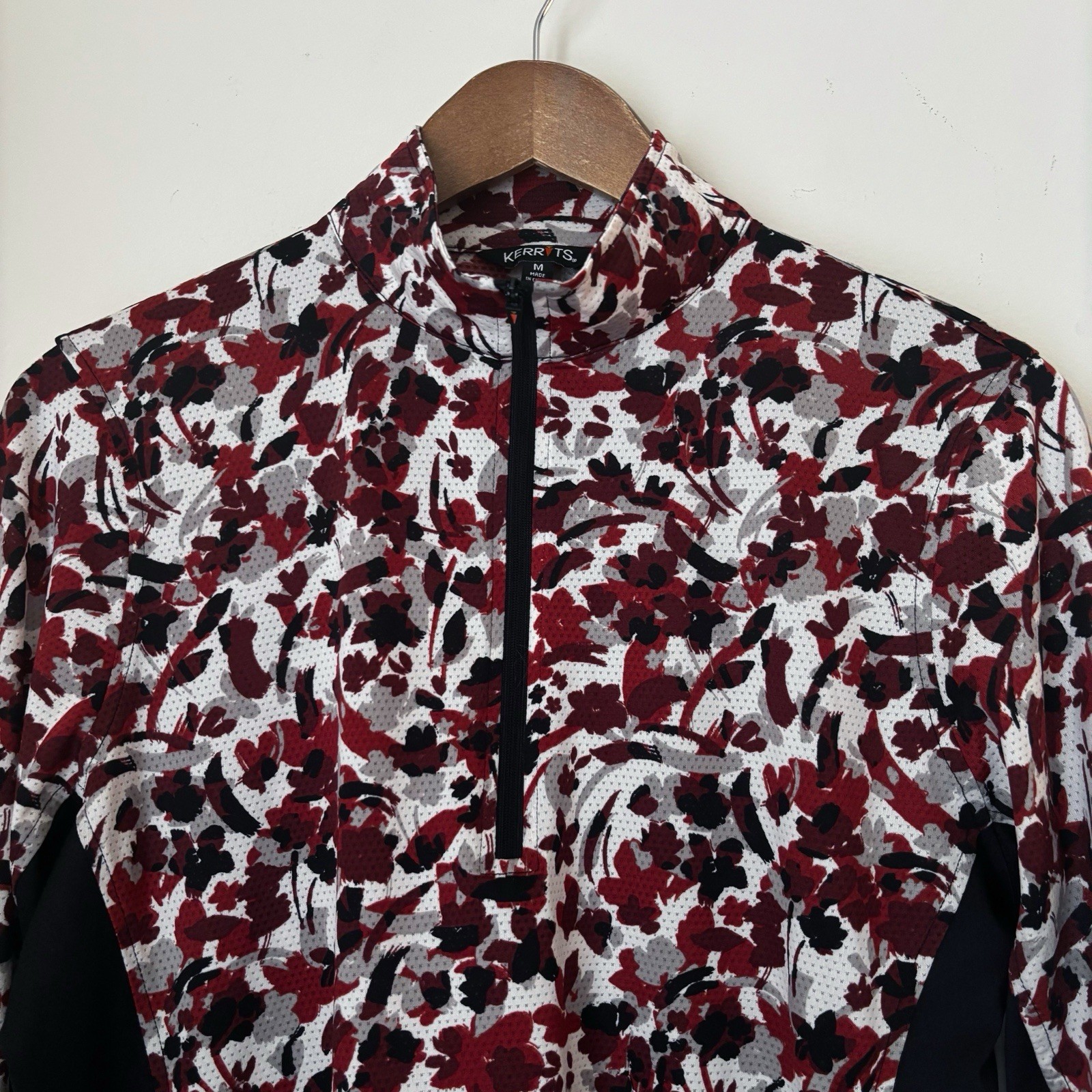 Kerrits Breeze Ice Fil Long Sleeve Riding Shirt Medium Brown Floral
