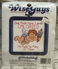 Dimensions Stitchables Wise Guys Cross Stitch Kit #7717 God Loved Calories 