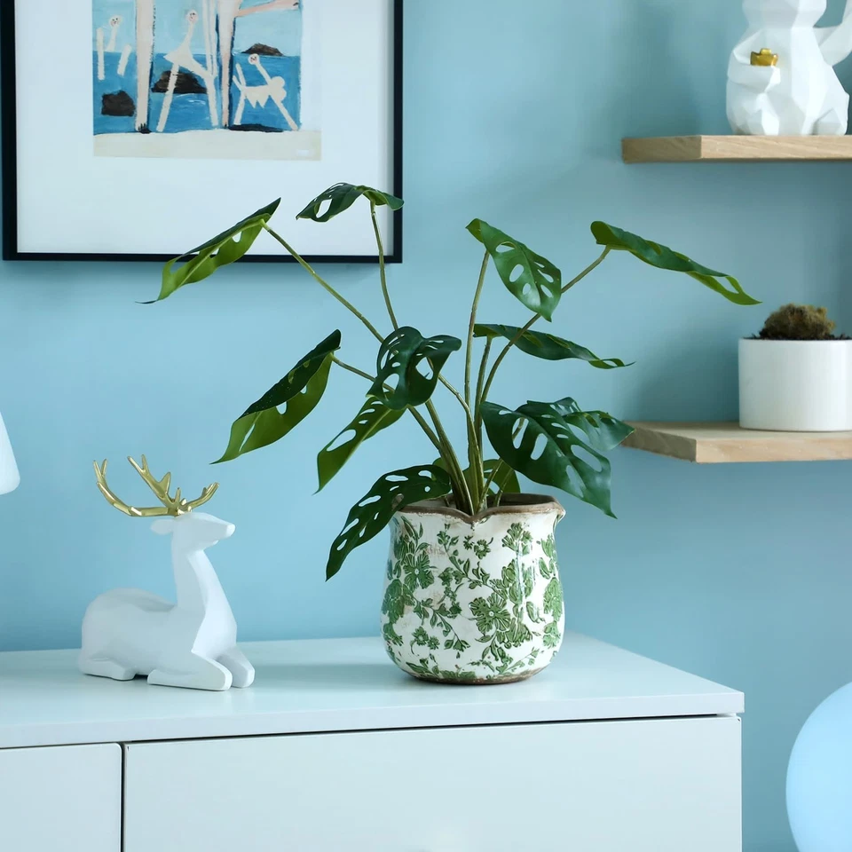 Macetas decorativas de cerámica de 6 pulgadas con grietas... Foto 4 de 4